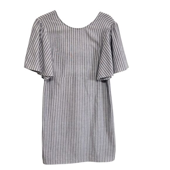 Trina Turk Chambray Open Back Flutter Sleeve Dress, Sz M - Picture 1 of 5